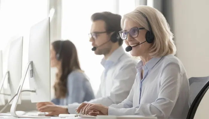 A team of call center agents